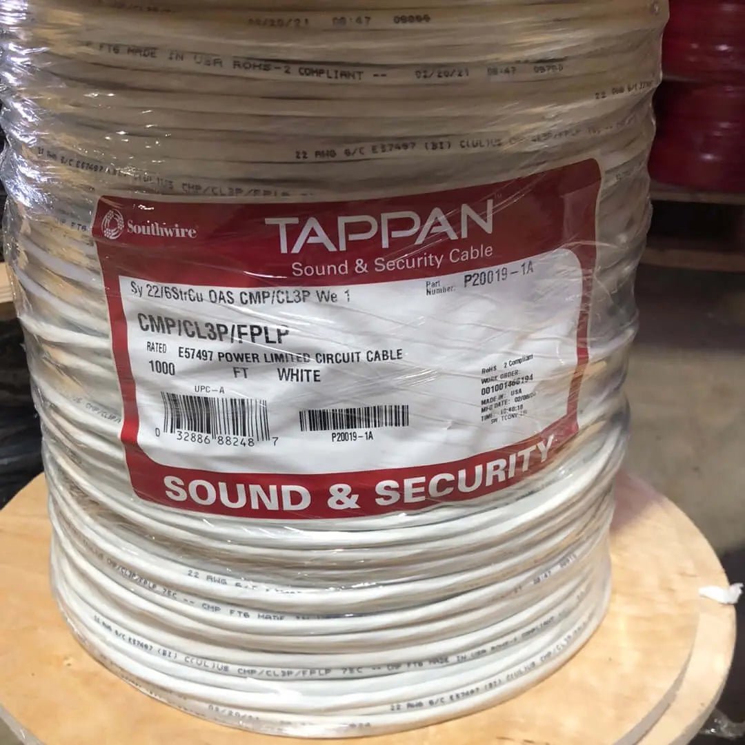 Access Control Wire 22 - 6C 1000 foot reel White for Reader Security Devices - Avenger Security