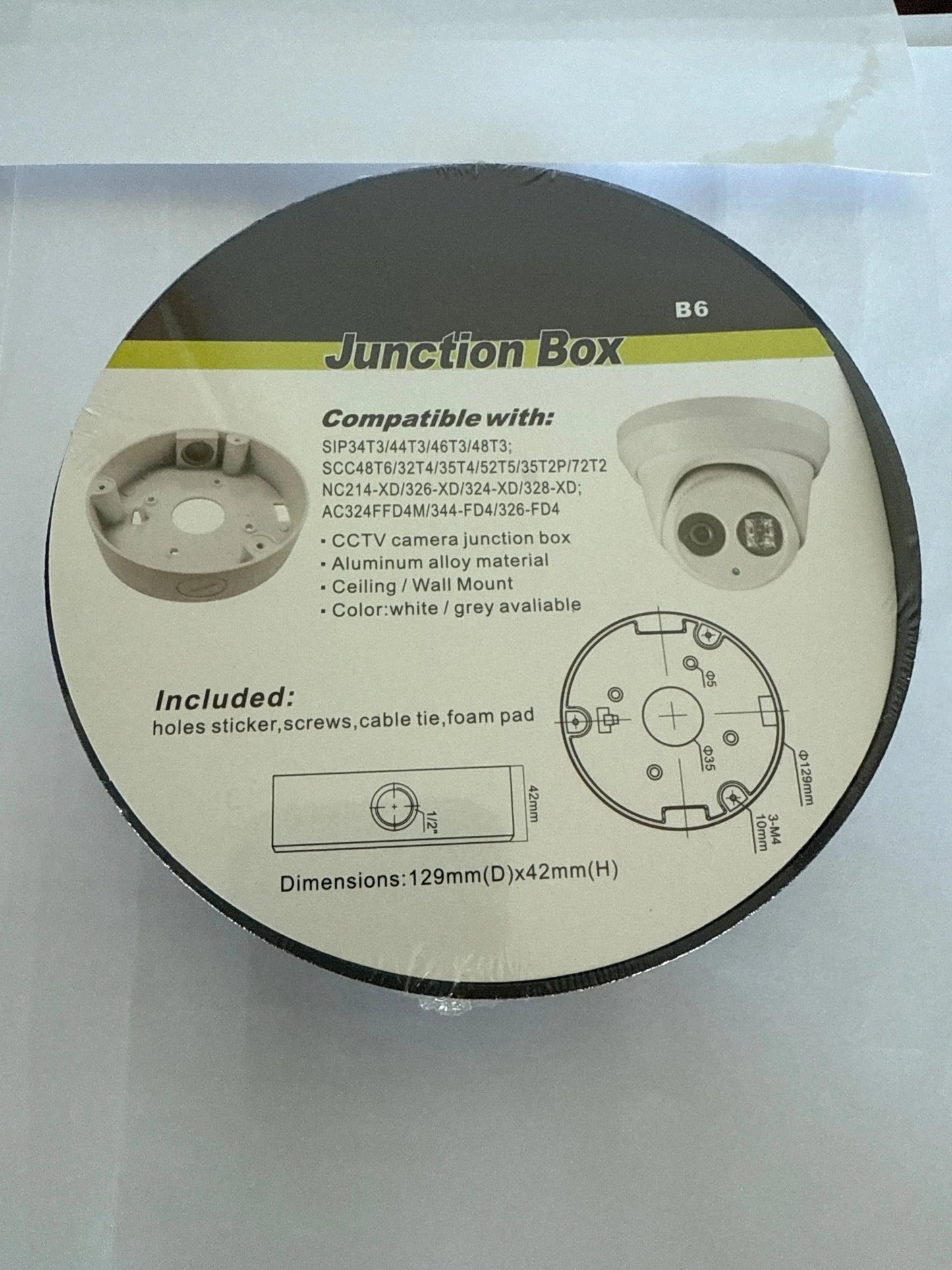 Grey Video Surveillance Juction Back Box Turret 4MP OEM Turret all metal - Avenger Security
